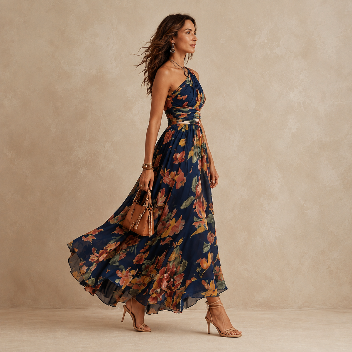 Sienna | One-Shoulder Floral Maxi Dress