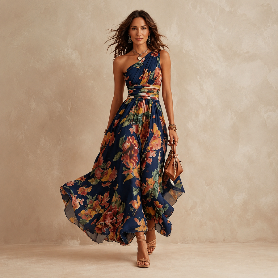 Sienna | One-Shoulder Floral Maxi Dress